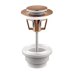 Bonde lavabo clic-clac 2 parties avec clapet non recouvrant cuivre titanium D. 63 mm - Edouard Rousseau