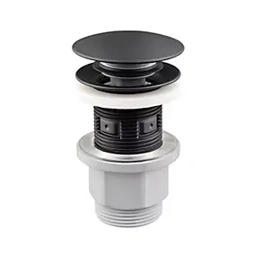 Bonde lavabo universelle clic-clac noir mat - Edouard Rousseau