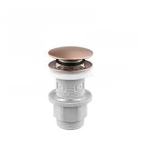 Bonde lavabo universelle clic-clac cuivre titanium - Edouard Rousseau