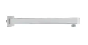 Bras de douche encastrable carré L.37,3 cm, blanc, Edouard Rousseau