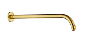 Bras de douche encastrable rond L.37 cm, doré brossé, Edouard Rousseau