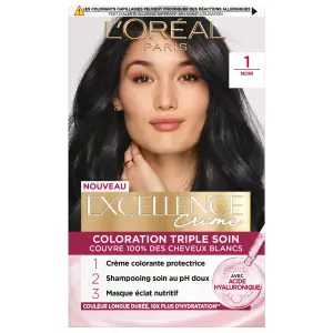 Excellence Crème 1 Noir - Crème colorante triple soin