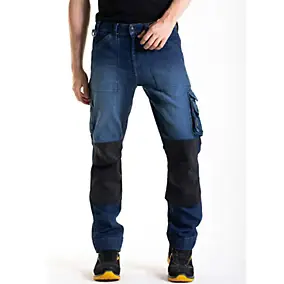Pantalon de travail multipoches Homme T38 en denim strech Fibreflex® Mobtec Rica Lewis