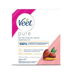 VEET Minima kit épilation corps visage huile d'argan naturelle Spatule et bande incluses 1 kit