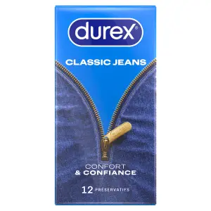 DUREX Classic Jeans préservatifs confort et confiance 12 préservatifs