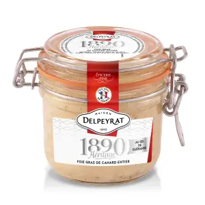 DELPEYRAT Foie gras de canard entier au sel de Guérande en bocal 4 parts 165g