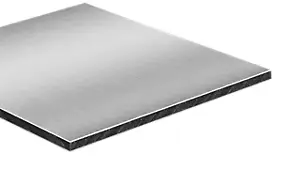 Crédence réversible en aluminium brossé / aluminium brut 2 x 1 m ép. 3 mm