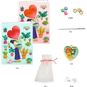 Kit de création de bracelets Enfilage coeur