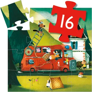 Puzzle silhouettes Le camion de pompier (16 pièces)