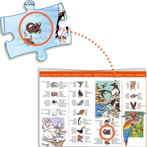 Puzzle d'observation avec livret Les animaux du monde (100 pièces)