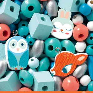 450 perles en bois Petits animaux