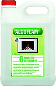 Ethanol végétal pour cheminée décorative Alcoflam Plus vert en bidon de 5 L