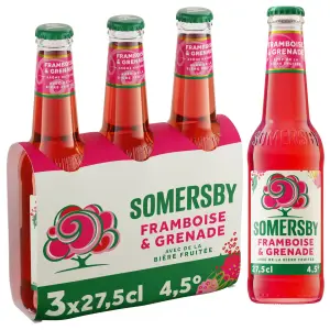 SOMERSBY Bière légère aromatisée à la framboise et grenade 4.5% 3x27.5cl
