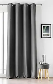 Rideau occultant thermique Boreal gris l.140 x H.260cm Linder
