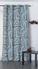 Rideau tamisant à œillets Chili bleu l.135 x H.250cm Linder