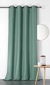 Rideau occultant thermique Boreal Linder bleu vert L.260 x l.140 cm