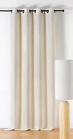 Rideau occultant à oeillets Aspen blanc écru L.250 x l.135cm Linder
