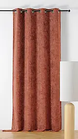 Rideau occultant à oeillets Aspen terracotta L.250 x l.135cm Linder