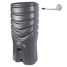 Récupérateur d'eau de pluie 350L Eda Plastiques coloris anthracite L.64,5 x l.50 x H.141 cm