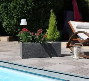 Jardinière gris anthracite L79.5L X P29.5 X H29.5 VOLCANIA UP