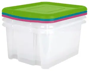 Lot de 3 box "Funny" 55 l - Dim. lot : 57,5 x 44 x 31 cm