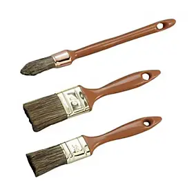 Pinceau pour lasures - 2 pinceaux plats + 1 pinceau à rechampir
