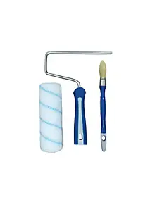 Lot rouleau manchon avec pinceau à rechampir pour peinture velours L.180mm Savy