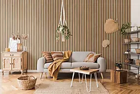 Lambris PVC effet tasseau décoratif lamelles imitation bois linio 37,5 x 260 cm