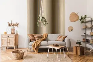 Lambris PVC grand format aspect bois tasseaux mat - 260 CM X 35 CM ÉP. 5 MM - Grosfillex