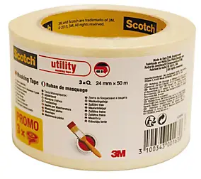 Ruban de masquage 50 m x 24 mm - 3 rouleaux
