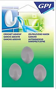 3 crochets ovale GPI petit modèle adhésifs métal mat