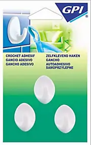 3 crochets ovale petit modèle coloris blanc