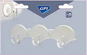 Barrette 3 eventails GPI plastique gris satiné