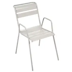 Fauteuil de jardin Fermob Monceau en acier - Coloris gris argile - Hauteur 86 cm