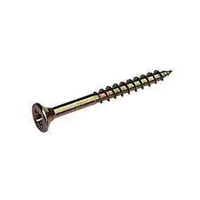 20 vis aggloméré tête fraisée pozidriv acier bichromaté Diall Ø6 x 90 mm