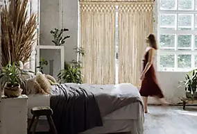 Rideau de porte macramé bohème beige L.200 x l.90cm Jardiline
