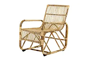 Fauteuil de jardin Madura rotin coloris naturel Jardiline 64 x 67 x 82 cm