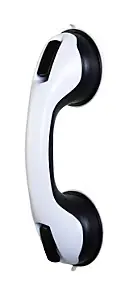 Barre d'appui à ventouse, adaptée aux PMR, blanc et noir, Godonnier