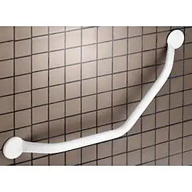 Barre d'appui coudée en acier blanc Godonnier 37 cm 135°