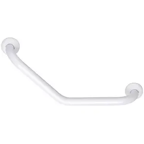 Barre d'appui coudée en aluminium blanc 135°