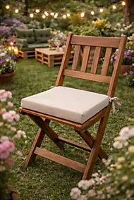 Galette de chaise déperlante 40 x 40 cm beige déhoussable intérieur/extérieur Easy for life