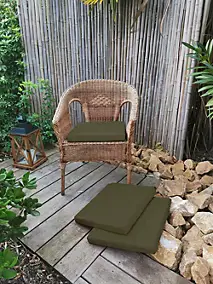 Galette de chaise déperlante 40 x 40 cm vert kaki déhoussable intérieur/extérieur Easy for life