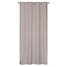 Rideau isolant thermique à œillets, doublure polaire effet beige taupe L.240 x l.140cm Dylrev