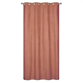 Rideau isolant thermique à œillets, doublure polaire effet suédine terracotta L.240 x l.140cm Dylrev