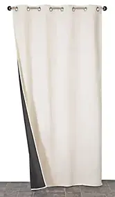 Rideau isolant thermique à œillets, doublure polaire beige L.240 x l.140cm Dylrev