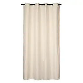 Rideau isolant thermique à œillets, doublure polaire effet lin beige écru L.240 x l.135cm Dylrev