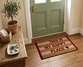 Paillasson d’entrée en fibres de coco à message " This is my place " vert 40 x 60 cm SweetSol