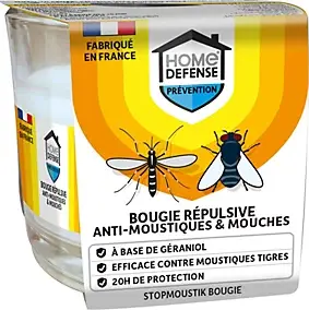 Bougie répulsive anti-moustiques et mouches Home Defense