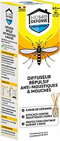 Diffuseur répulsif bâtonnets anti-moustiques et mouches Home Defense