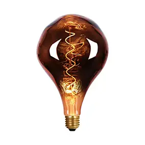 Ampoule LED à filament spirale spéciale E27 50lm 4W blanc chaud ⌀20 cm cuivré